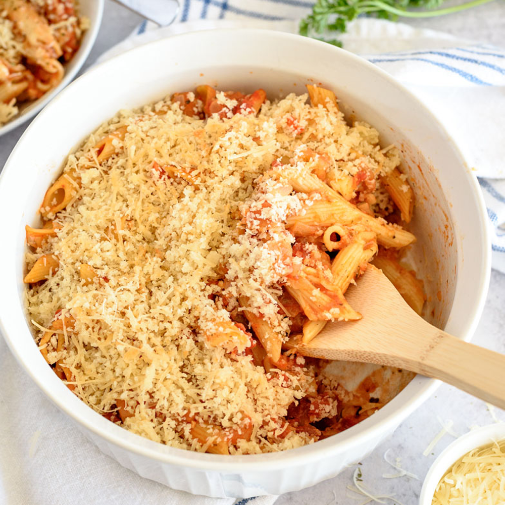 Eggplant Parmesan Penne Bake