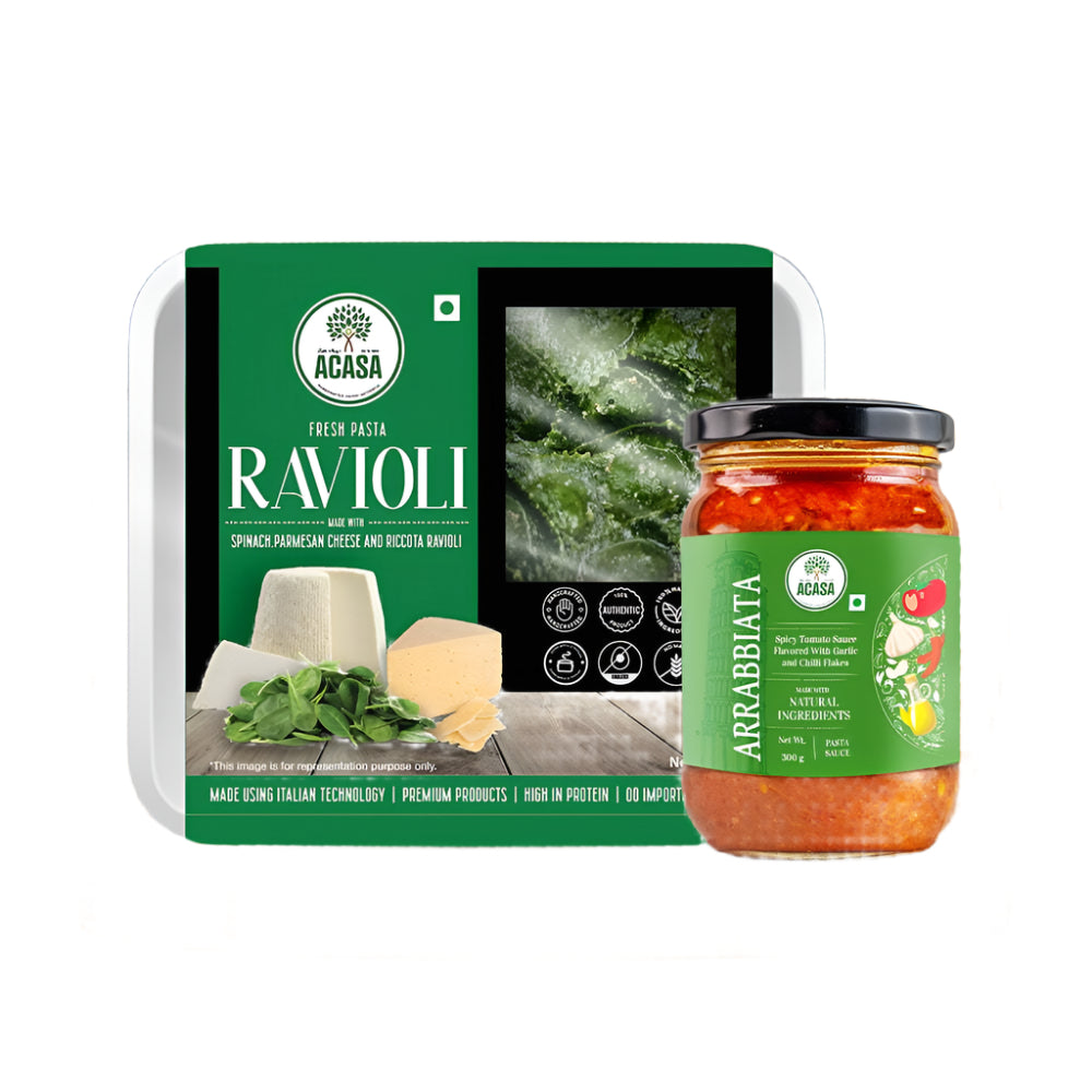 Spinach Riccota ravioli & Arrabbiata Sauce Duo